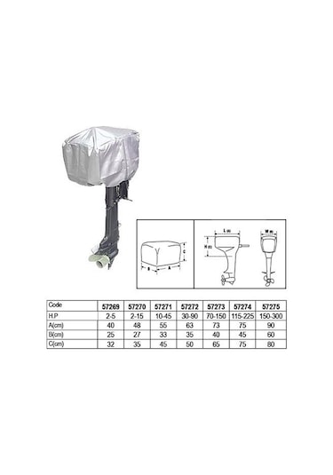 Lalizas Dıştan Takma Motor Kılıfı 2-5 Hp