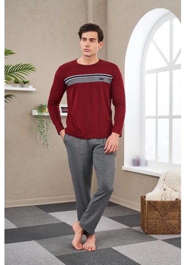 Pjs 23707 Erkek Bisiklet Yaka Pijama Takım 001