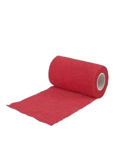 Dedeks Elastik Yapışkanlı Coban Renkli Bandaj 10 Cm X 4,5 Mt Kırmızı
