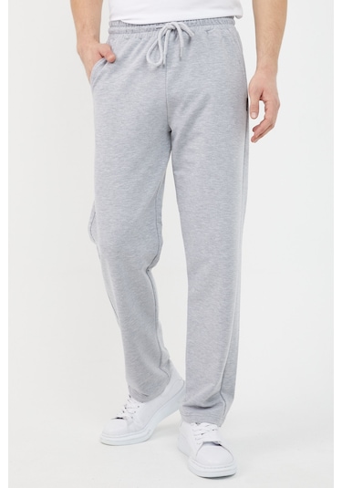 MMetalic Gri Erkek Düz Paça Rahat Kesim Eşofman Altı Gri