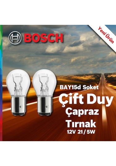 Bosch 1016 12V P21 5W Çift Duy Çapraz Tırnak Park Stop Ampulü