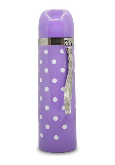 Sema Baby Puantiyeli Bebek Termosu 500 Ml - Mor Çok Renkli