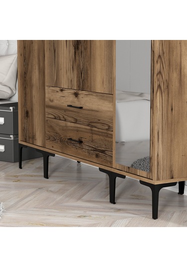 Variant Kumsal 4 Kapılı Str Gardrop - Ceviz / Ceviz