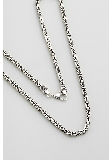 Gladius Gücü Oksitli 60 Cm Gümüş Erkek Kral Zincir Kolye Gri