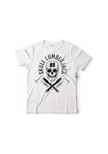 Lumberjack Balta Kuru Kafa Balta Skeleton Çocuk Tişört 001