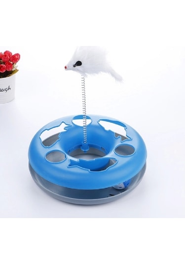 Mixpet Yaylı Fareli Dönen Toplu Kedi Oyuncağı 24.5 x 24.5 x 7 CM