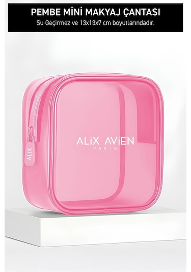 Alix Avien Pembe Mini Makyaj Çantası