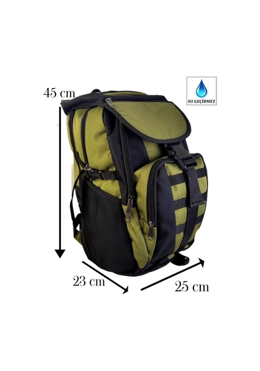 Dağcı Sırt Çantası Trekking Kamp Su Geçirmez Ped Destekli 8683255012558 Haki