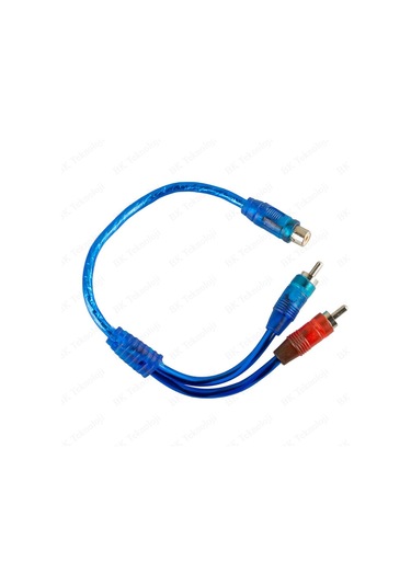Yüksek Kalite Silikon RCA Dişi - 2 RCA Erkek  Anfi Y Ayırıcı Kabl