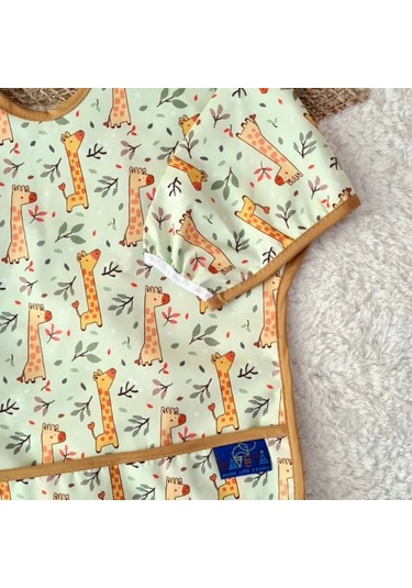 Candar Forest Desenli Sıvı Geçirmez Unisex Aktivite Ve Mama Önlüğü 6-24 Ay Standart Çok Renkli