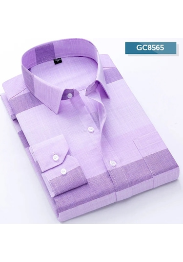 Snapbuy 2024 Erkek Slim Fit Baskılı Gömlek Uzun Kollu Rahat İş Elbisegreen Green