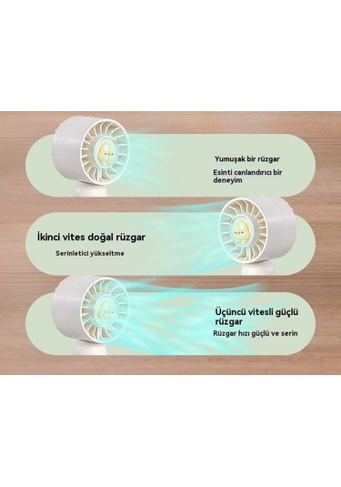 Supermarket1 Usb Şarjlı Mini El Tipi Küçük Fan - Bej Renk