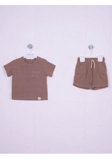 Müslin Cepli İkili Kahve Takım 3-6/6-9/9-12/18-24 Ay Kahverengi