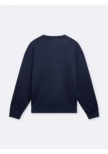 Little Big Ltb Lehome Sıfır Yaka Logolu Sweatshırt Lacivert