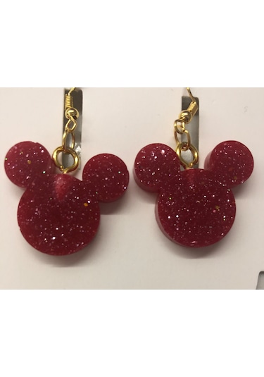 Lim10lubahce Kırmızı Simli Figürlü Küpe Kırmızı