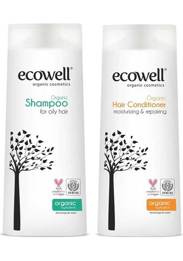 Ecowell Organik Duş Bakım Seti Saç Kremi + Duş Jeli