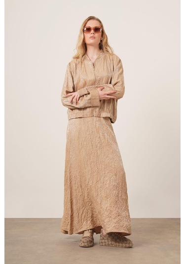 Ftz Women Kadın Kraş Etekli Takım Vizon 31171 Vizon