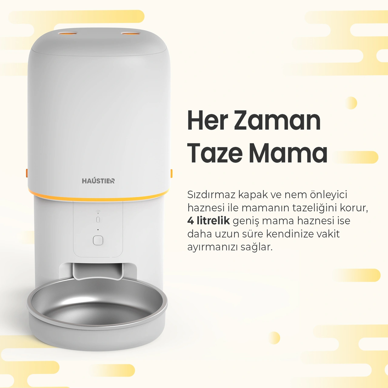 Haustier Pf02 Beyaz Akıllı Kedi Köpek Otomatik Mama Kabı