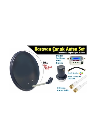 Antenci 40 CM Karavan Çanak Anten Seti + Dijital Uydu Bulucu