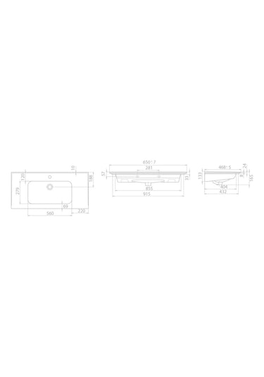 Turkuaz Seramik Cerastyle Blue Serisi Lavabo 100 CM