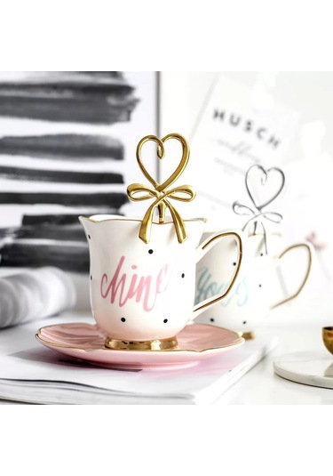 Lovyco Parlak Gold Kalp Çay Kaşığı