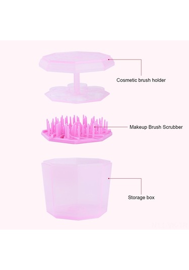Vkemall "pembe Silikon Fırça Temizleme Kutusu - Hızlı Kurutma Ve Şekil Koruma"
