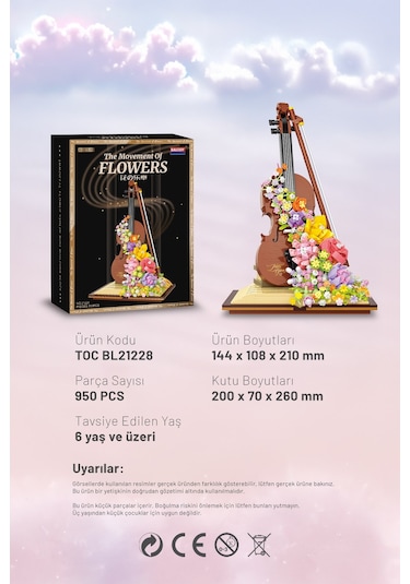 Balody Çiçeklerin Hareketi Keman Bl21228 Mini Blok Yapı Oyuncakları Seti