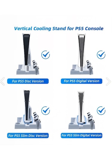 Yues Ps5 Fonksiyonel Stand Ps5 Slim Fanlı Stand Ps5 Şarj Standı