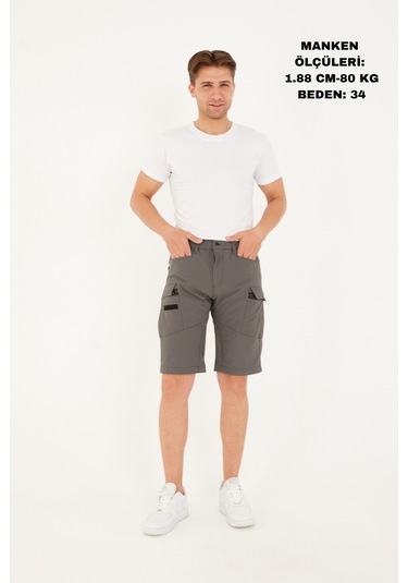 Camp Scoutland Camp725 Outdoor Tactical Su İticili Yazlık Erkek Taktik Şort Gri