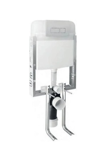 Ova Gömme Rezervuar Set +buton+vana Uyumlu Beyaz