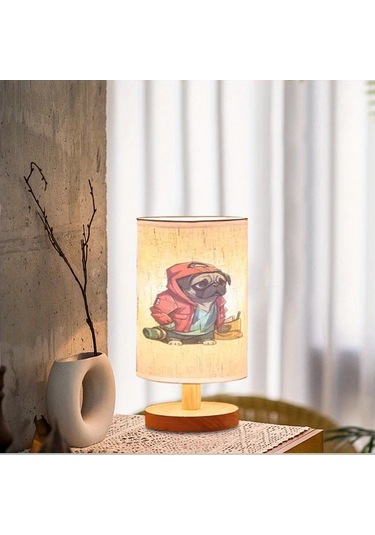 Willowhaven Creative Fabric Small Bedside Lamp 300g Usb Powered Cartoon Table Lamp Yatak Başı Aydınlatma Füme