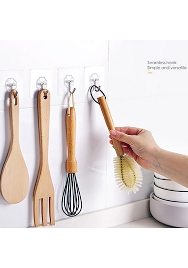 MSO 5 Adet Süper Güçlü Pratik Paslanmaz Kanca Askı Şeffaf