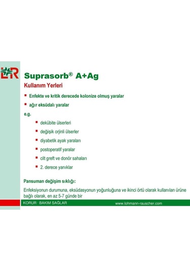 LR Suprasorb 20572 A+Ag Antimikrobiyal Kalsiyum Aljinat Yara Örtüsü