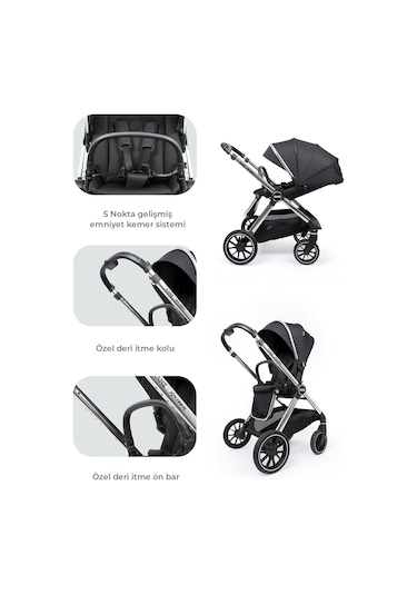 Kanz Explorer Autofold Travel Sistem Bebek Arabası Cole Black