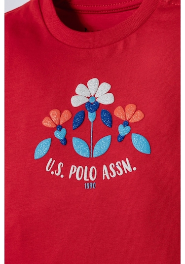 U.s. Polo Assn. Kız Bebek Kırmızı Şort Takım Kırmızı
