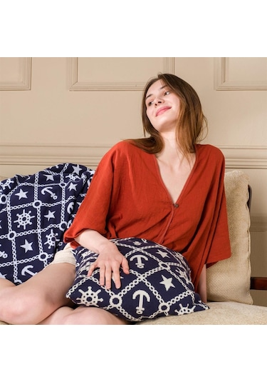 Marin Desen Triko Kırlent Kılıfı (507001515) 45X45