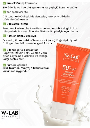 W-Lab Cosmetics Ton Up Güneş Kremi 50 Ml