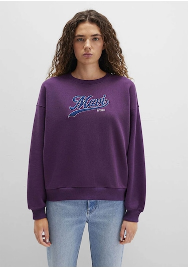 Mavi Logo Baskılı Kadın Sweatshirt M1S10419-70679 Mor