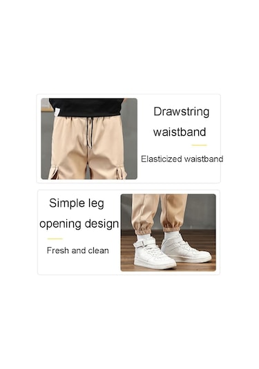 Sones Erkek Bağcıklı Pantolon Çok Cepli Günlük Pantolon Haki