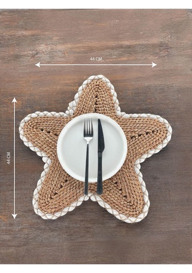 Yıldız Amerikan Servis - Leke Tutmaz- Kahverengi - Beyaz 44 X 44 Cm 1 Adet Kahverengi