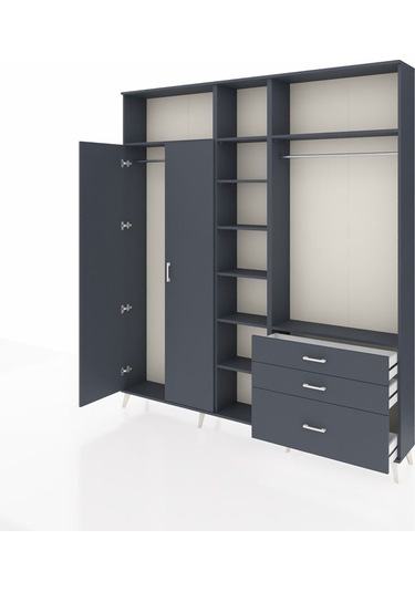 Arges Dolap 9 Raflı 3 Çekmeceli 2 Askılı 220x30x243 Antrasit-antrasit/antrasit Antrasıt/antrasıt Arges Dolap 9 Raflı 3 Çekmeceli 2 Askılı 220x30x243 Antrasit-antrasit/antrasit Antrasıt/antrasıt