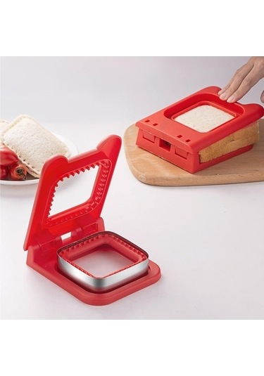 Ulzyvf Cbtx Kare Sandviç Kesici Kalıbı - Kırmızı Renk Şekil Kesici Kırmızı