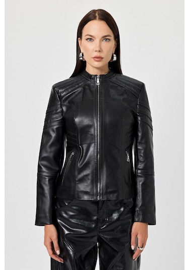 Raffaella Siyah Deri Mont Siyah