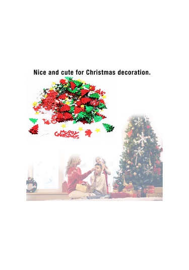 Kangvka Noel Partisi Dekorasyonu: Santa, Kar Tanesi, Geyik Desenli Parlak Parçacıklar - Çeşitli Modellerden Karma Paket