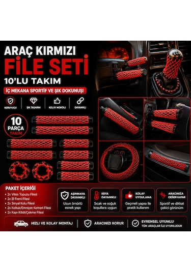 10 Lu Kırmızı File Seti Kırımızı