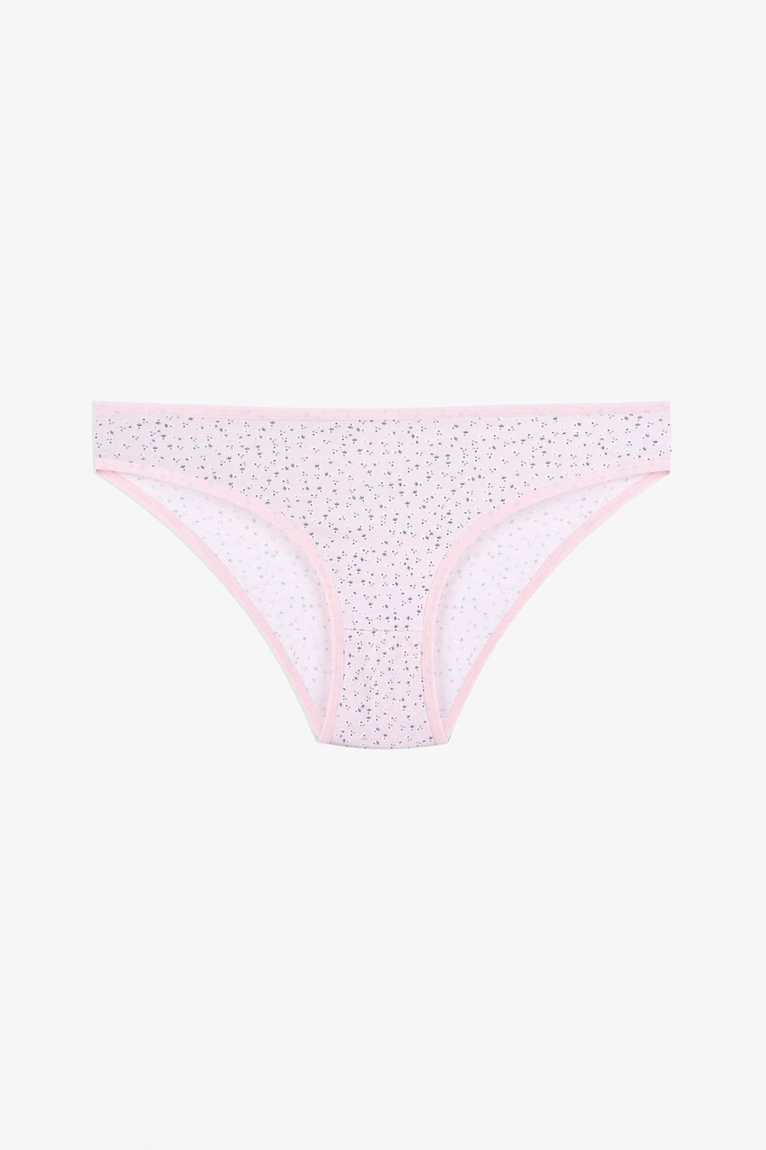 Kadın 3'lü Pamuklu Basic Külot 11040 Gri Melanj