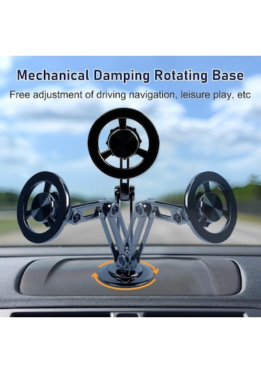 Dianziye Araç Telefon Tutucu Metal Manyetik 360 Döner Sert Tutuşlu Ev Ofis Uyumlu Gümüş GÜMÜŞ