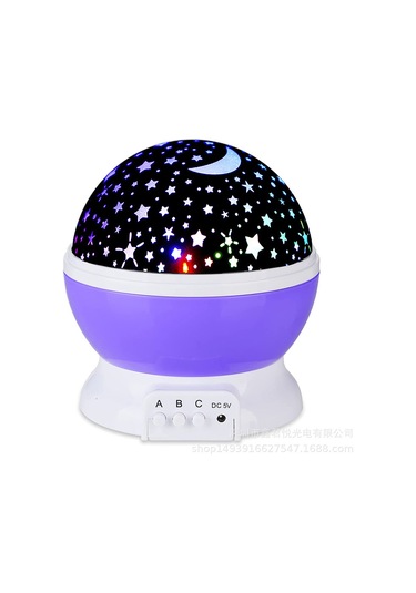 Led Otomatik Dönen Yıldızlı Gökyüzü Küçük Gece Lambası Usb Yıldız Projeksiyon Masa Lambası Gece Lambası Mor Yıldızlı Gökyüzü