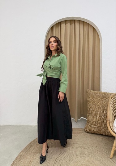 Yeşil Bağlamalı Gömlek Yeşil