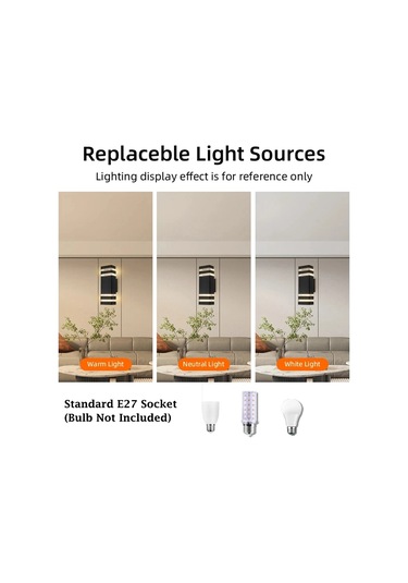 Liangmei Led Dış Duvar Işıkları E27 Yukarı Aşağı Dış Duvar Aplik Ahşap